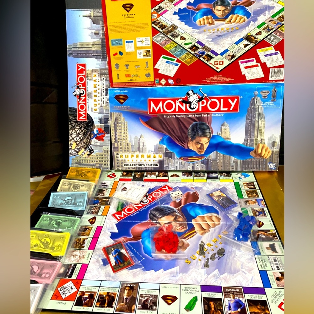 MONOPOLY SUPERMAN RETURNS COLLECTOR’S EDITION DC PARKER BROTHERS GAME